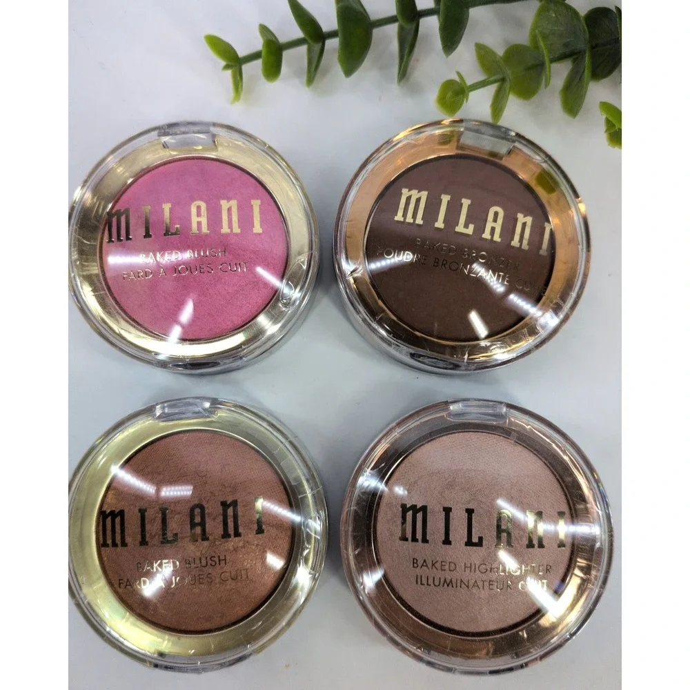 SEALED LOT4🥰Milani Baked Highlighter Bronzer Blush Rose Dolce Perla Pink Copper